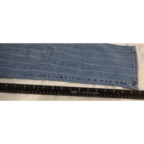 Levis Premium Jeans 724 Women's 28 High Rise Straight Leg Blue Wide Stripe Ankle - Picture 5 of 12